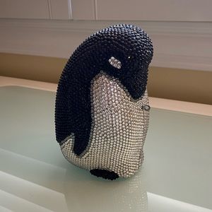 Crystal Penguin Clutch (with Chain Strap)